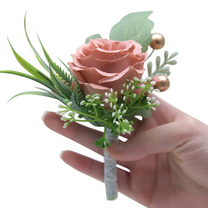 Mori Style Fresh Artificial Rose Groomsman and Bridesmaid Corsage Bridegroom Bride Wedding Wedding and Wedding Celebration Supplies Placket Flower Good Vibrations