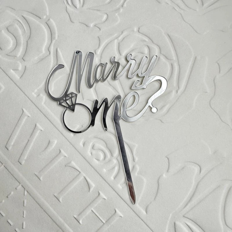 Proposal Cake Decoration Marry Me Inserts Acrylic Marry Me Wedding Marriage Engagement Couple Confession Plug-in Good Vibrations