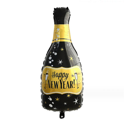 Adult Birthday Arrangement Champagne Bottle Wine Glass Shape Aluminum Film Balloon Wedding Party New Year Decoration Photo Props Good Vibrations