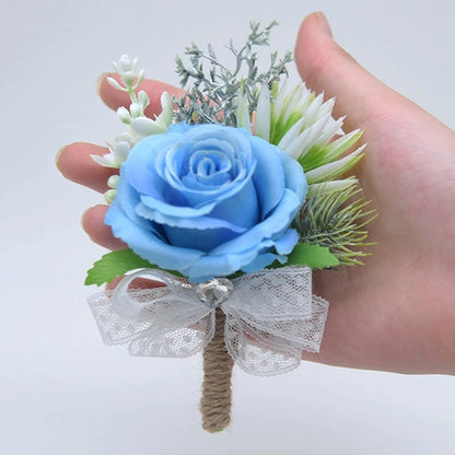 Mori Style Fresh Artificial Rose Groomsman and Bridesmaid Corsage Bridegroom Bride Wedding Wedding and Wedding Celebration Supplies Placket Flower Good Vibrations