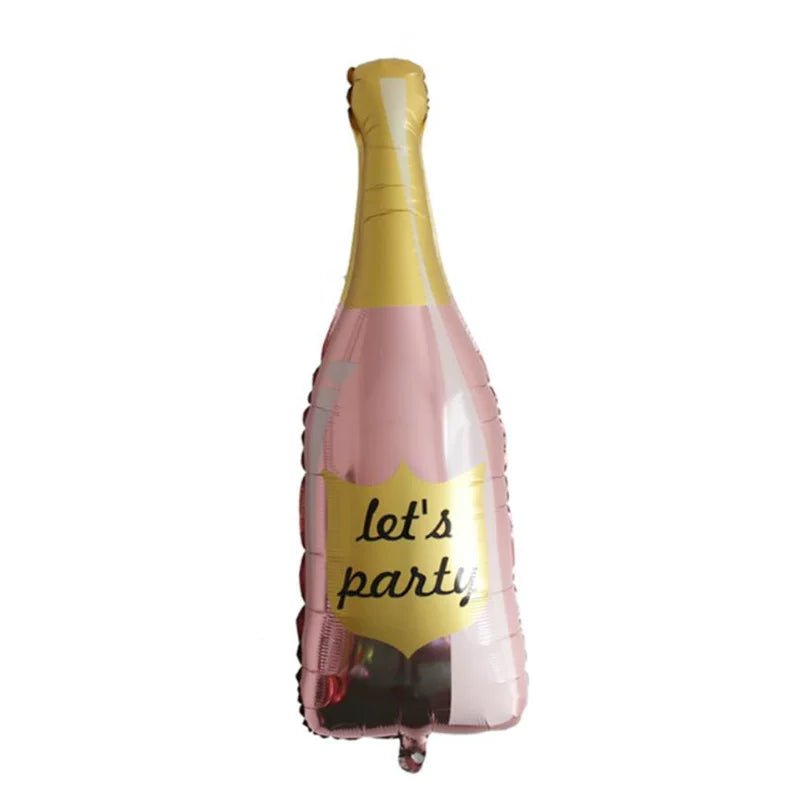 Adult Birthday Arrangement Champagne Bottle Wine Glass Shape Aluminum Film Balloon Wedding Party New Year Decoration Photo Props Good Vibrations
