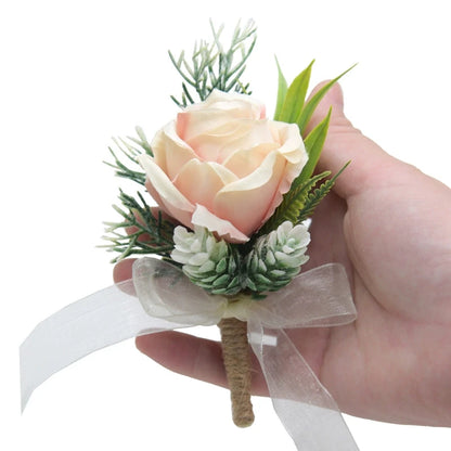 Mori Style Fresh Artificial Rose Groomsman and Bridesmaid Corsage Bridegroom Bride Wedding Wedding and Wedding Celebration Supplies Placket Flower Good Vibrations