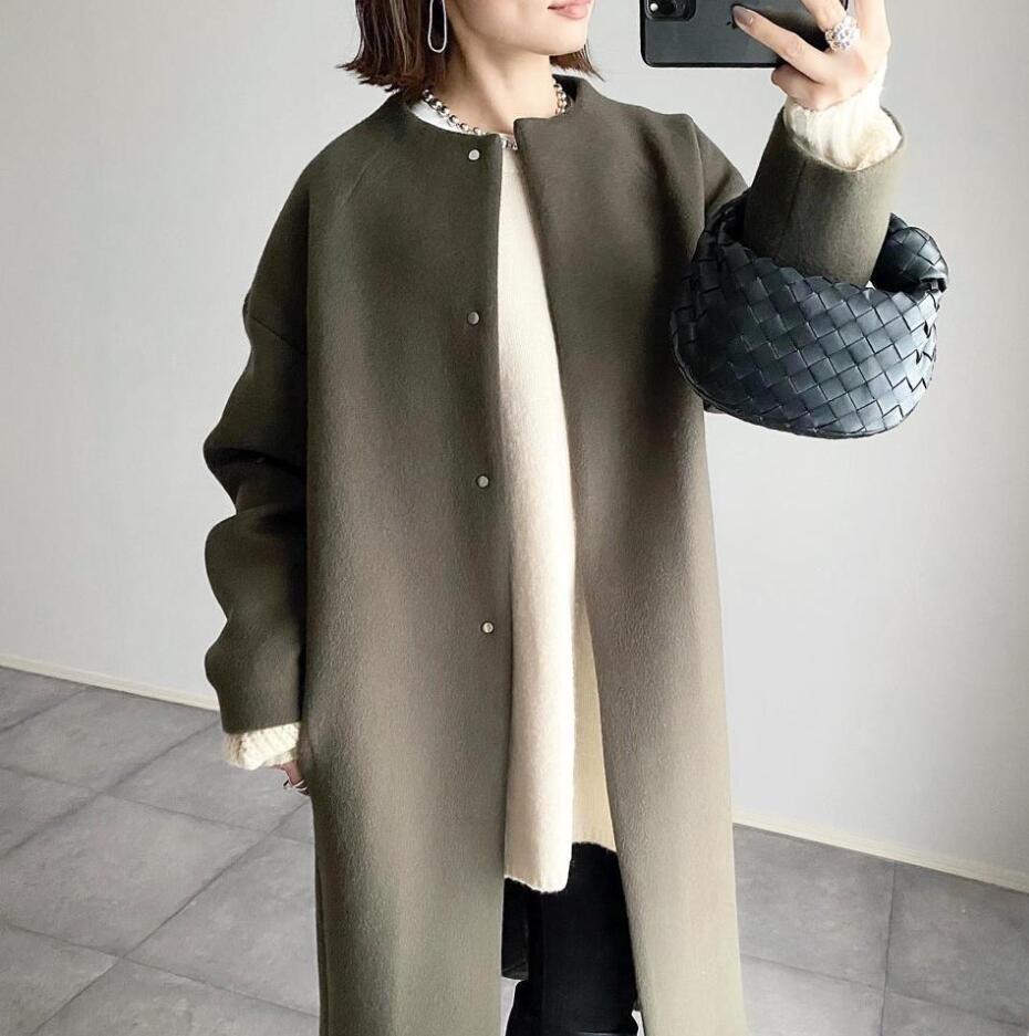 2026 Autumn/Winter New Style Lotte Ins Hot-Selling Loose Slimming Casual Simple Straight-Leg Coat Solid Color Overcoat for Women Good Vibrations
