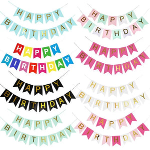 Kids Birthday Party Decoration Dovetail Birthday Pulling Banner Happy Birthday Letter Banner Fishtail Flag Good Vibrations
