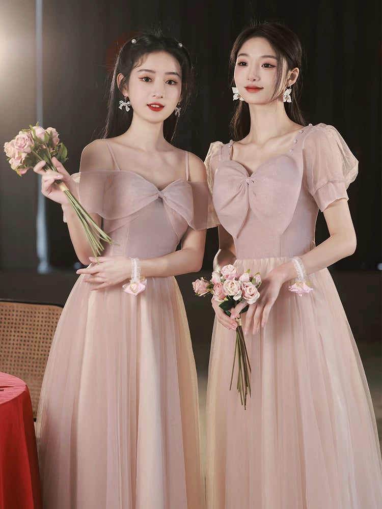 Pink Summer Fairy Long Bridesmaid Dress Good Vibrations