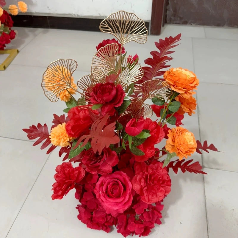 Double-Pole Iron Full Flower Arch Shelf Entrance Door Layout Semicircle Arch Wedding Scene Decoration Background Door Frame Good Vibrations