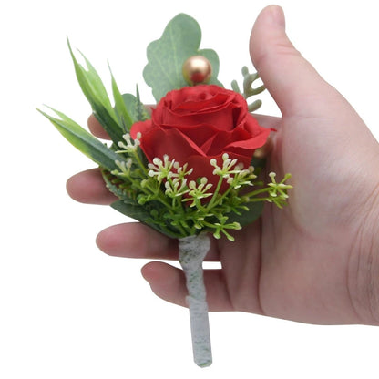 Mori Style Fresh Artificial Rose Groomsman and Bridesmaid Corsage Bridegroom Bride Wedding Wedding and Wedding Celebration Supplies Placket Flower Good Vibrations