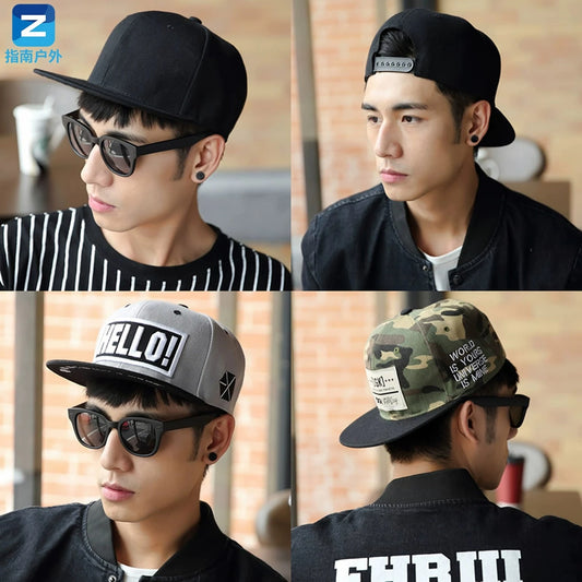 Sun Hat Men's Summer Street Dance Hip-Hop Flat Brim Hat Good Vibrations