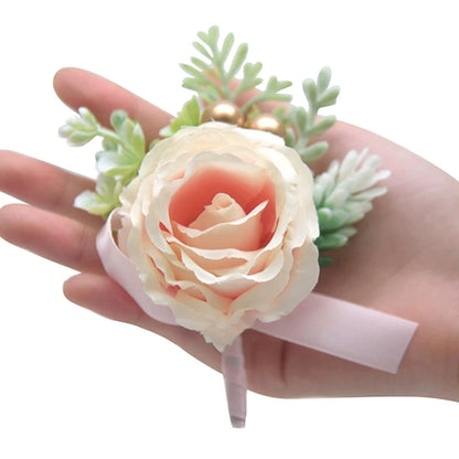 Mori Style Fresh Artificial Rose Groomsman and Bridesmaid Corsage Bridegroom Bride Wedding Wedding and Wedding Celebration Supplies Placket Flower Good Vibrations
