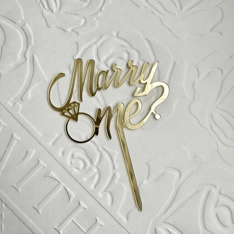 Proposal Cake Decoration Marry Me Inserts Acrylic Marry Me Wedding Marriage Engagement Couple Confession Plug-in Good Vibrations