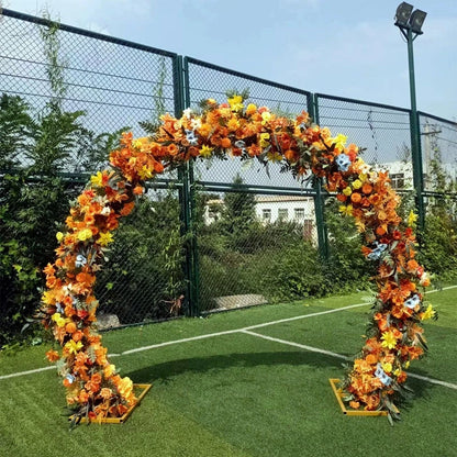 Double-Pole Iron Full Flower Arch Shelf Entrance Door Layout Semicircle Arch Wedding Scene Decoration Background Door Frame Good Vibrations