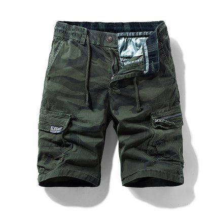 Men's Summer New Camouflage American Street Outdoor Tooling Shorts Stretch Cross-border for Amazon 9383 Good Vibrations