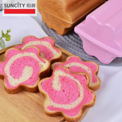 Suncity Baking Mold Toast Bread Mold Carbon Steel Pink Heart-Shaped Flower-Shaped Non-Stick Toast Box Bread Mold Good Vibrations
