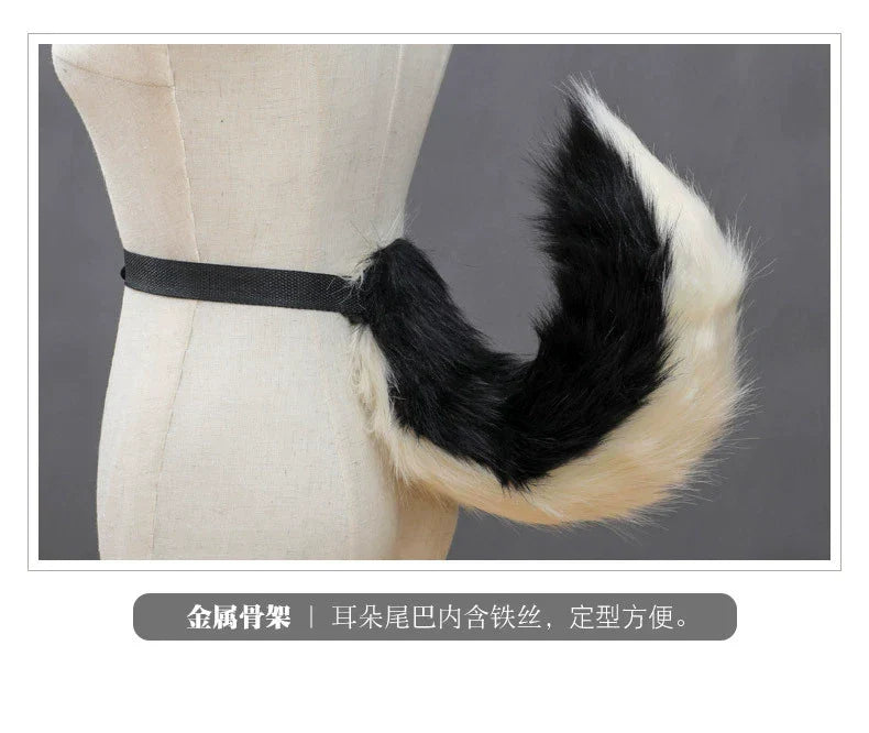Stuffed Dog Ear Dog Tail Cosplay Accessories Handmade Headband