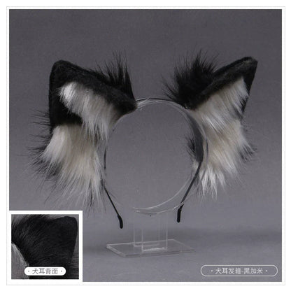 Stuffed Dog Ear Dog Tail Cosplay Accessories Handmade Headband
