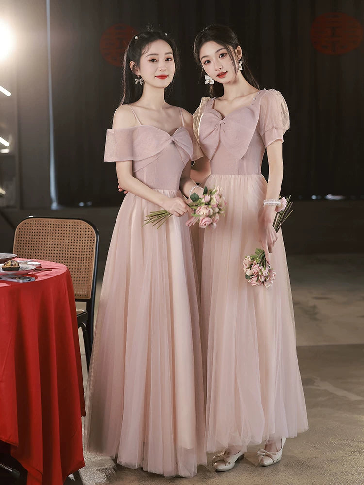 Pink Summer Fairy Long Bridesmaid Dress Good Vibrations