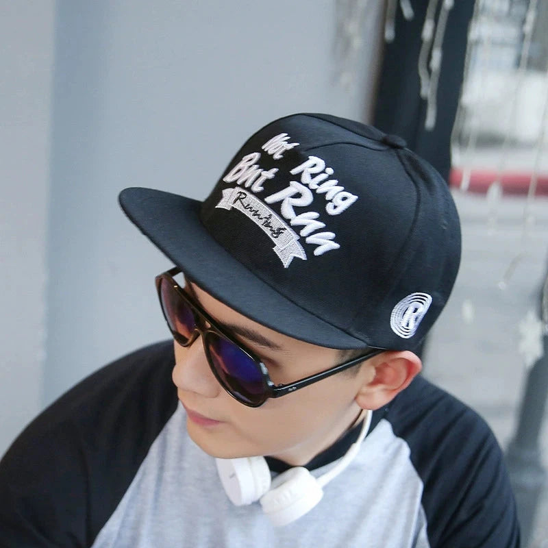 Sun Hat Men's Summer Street Dance Hip-Hop Flat Brim Hat Good Vibrations