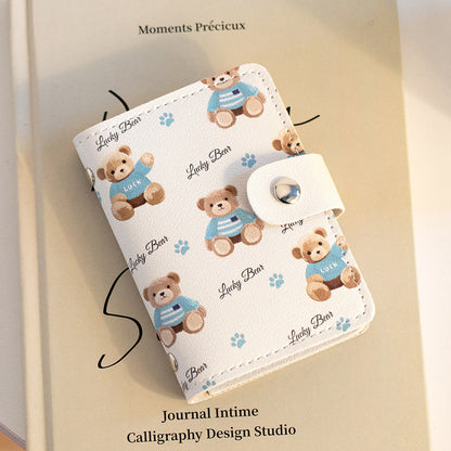 Cute Cartoon Card Bag Women's Buckle Large Capacity Multi-Card Slot Ultra-thin Small Men's Card Clamp Bag Driver's License Card Cover Good Vibrations