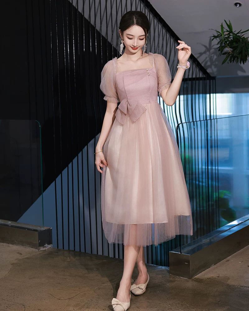 Pink Summer Fairy Long Bridesmaid Dress Good Vibrations