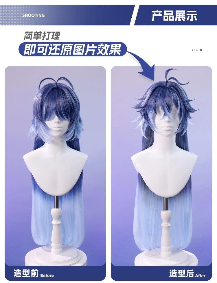 Genshin Impact Flins Cosplay Wig Kyryll Chudomirovich Flins Cosplay Wig Long Hair For Hallowmas Party Game Adult Women Men Prop Good Vibrations