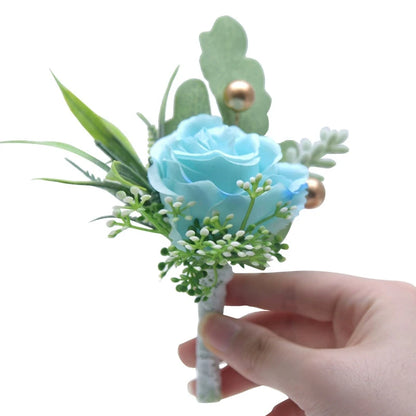 Mori Style Fresh Artificial Rose Groomsman and Bridesmaid Corsage Bridegroom Bride Wedding Wedding and Wedding Celebration Supplies Placket Flower Good Vibrations