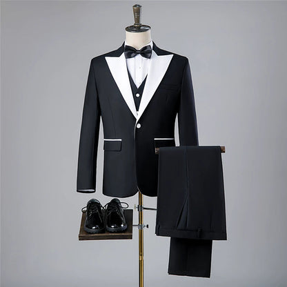 Photo Studio Men's Theme Wedding Photo White Suit Suit Good Vibrations