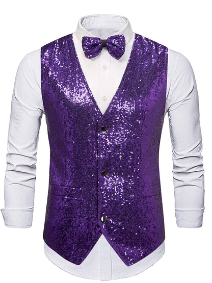 Bow Tie Sequined British Retro Vest Good Vibrations