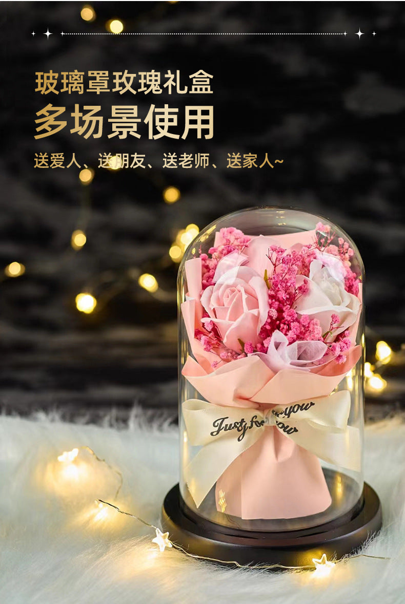 Forever Preserved Real Rose in Glass Dome Women Valentines Day Gifts Eternal Flower for Mother's Day Anniversary Birthday Good Vibrations