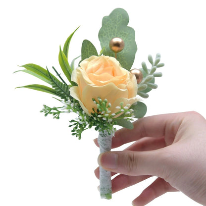Mori Style Fresh Artificial Rose Groomsman and Bridesmaid Corsage Bridegroom Bride Wedding Wedding and Wedding Celebration Supplies Placket Flower Good Vibrations