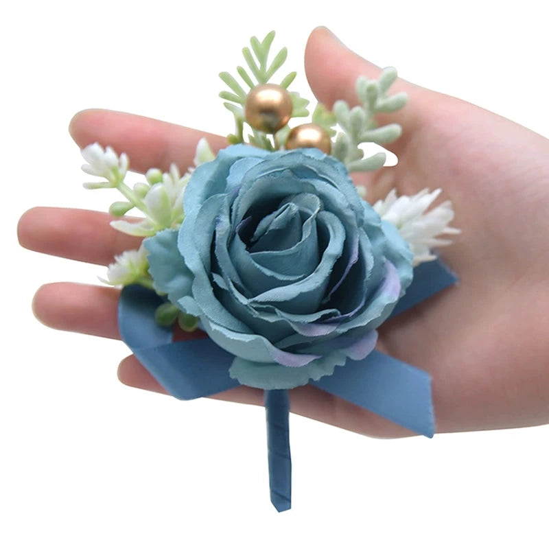 Mori Style Fresh Artificial Rose Groomsman and Bridesmaid Corsage Bridegroom Bride Wedding Wedding and Wedding Celebration Supplies Placket Flower Good Vibrations