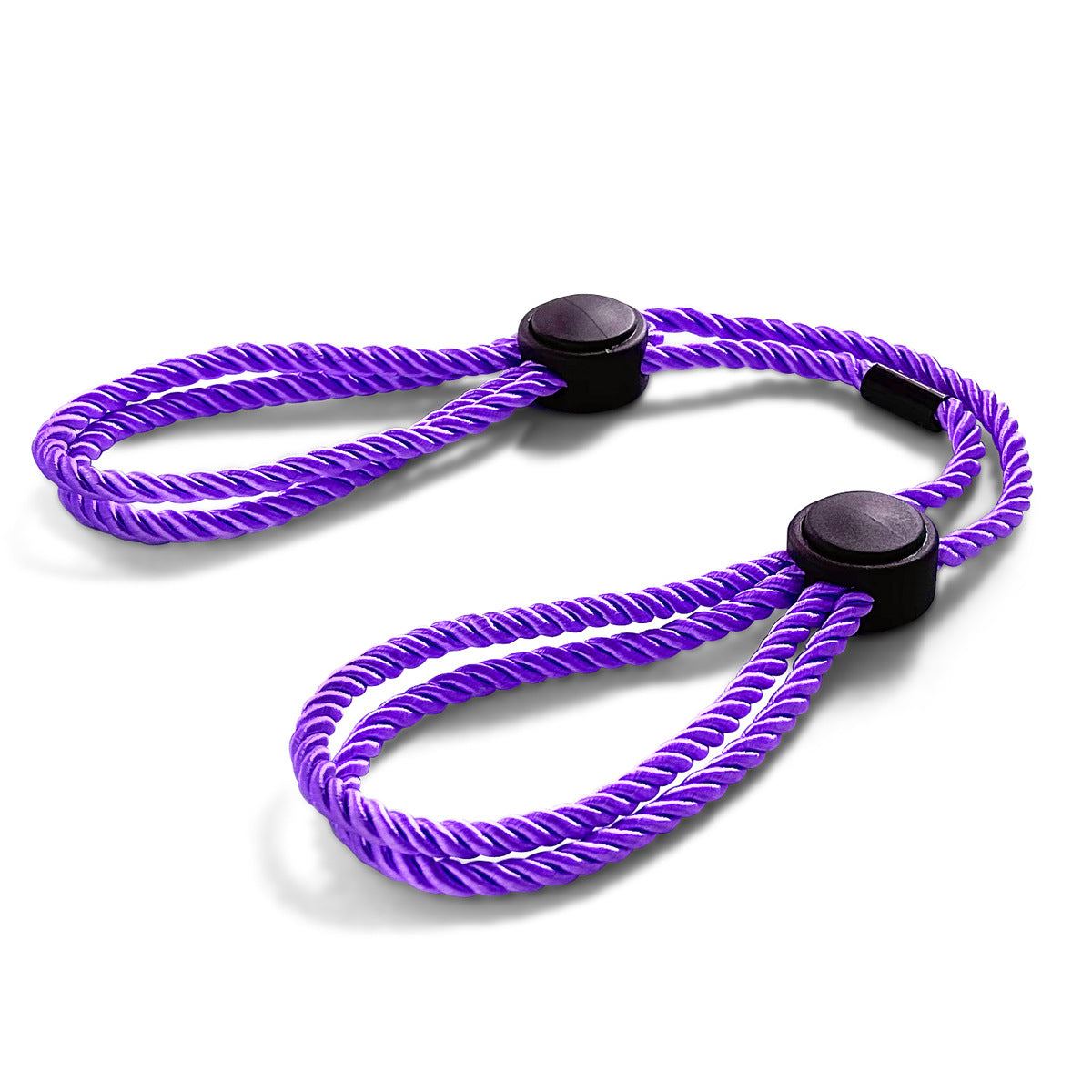 Erotic adjustable handcuffs ankle cuffs BDSM adult toy in purple rope design.
