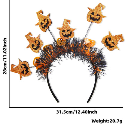 Halloween Headband Spider Web Pumpkin Skull Head Charm Good Vibrations