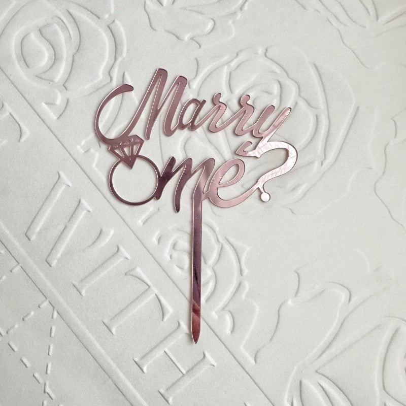 Proposal Cake Decoration Marry Me Inserts Acrylic Marry Me Wedding Marriage Engagement Couple Confession Plug-in Good Vibrations