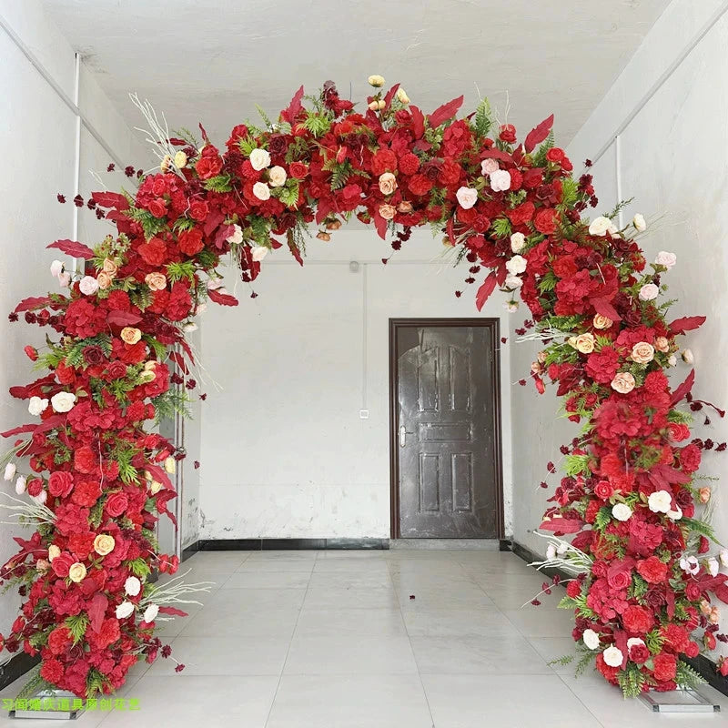 Double-Pole Iron Full Flower Arch Shelf Entrance Door Layout Semicircle Arch Wedding Scene Decoration Background Door Frame Good Vibrations