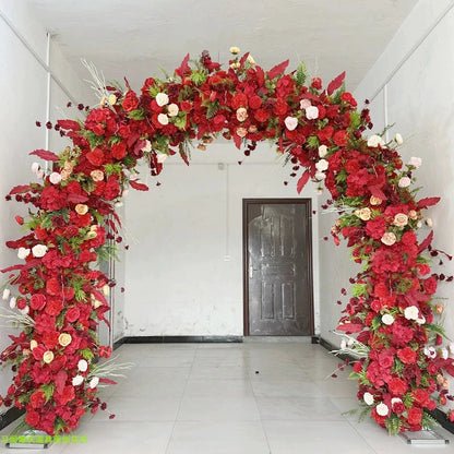 Double-Pole Iron Full Flower Arch Shelf Entrance Door Layout Semicircle Arch Wedding Scene Decoration Background Door Frame Good Vibrations