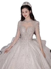 Long Sleeves Main Wedding Dress 2024 Bride New Arrival French Princess on the Run Pregnant Women Small Winter Long Tail Wedding Veil Good Vibrations