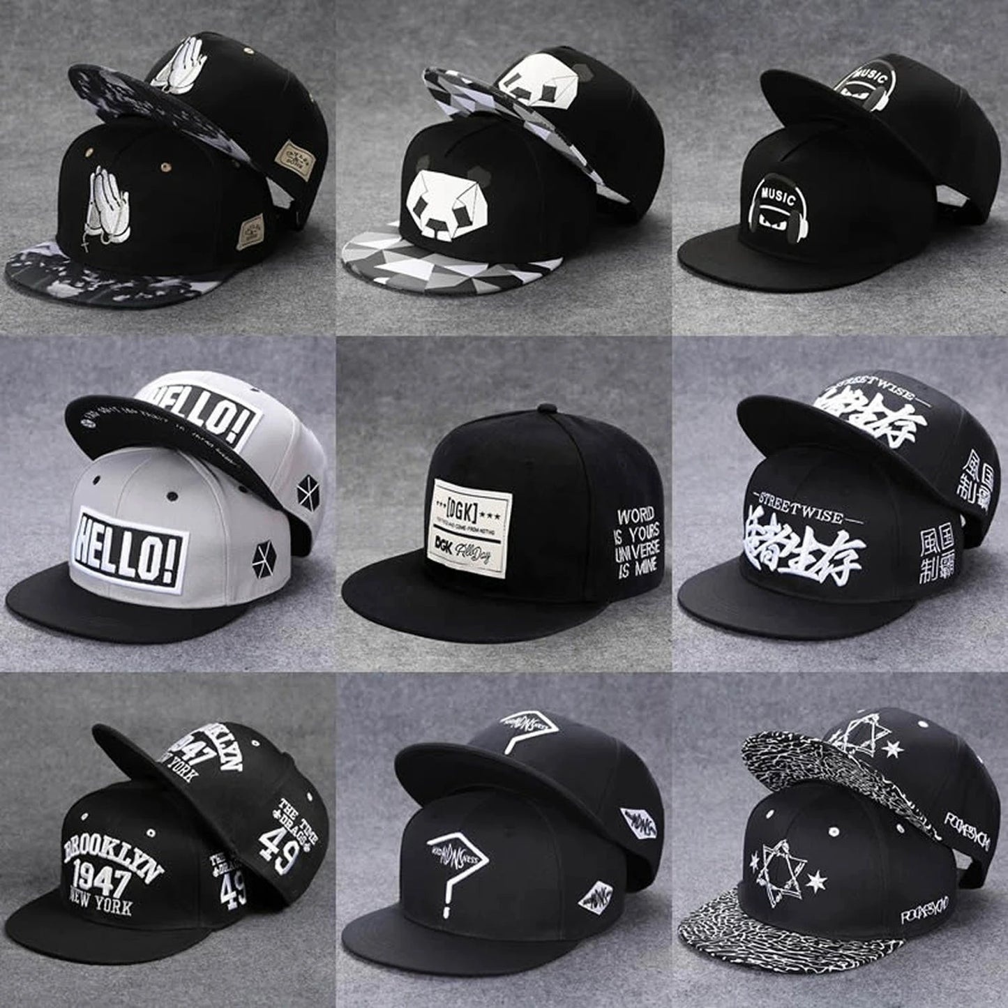 Sun Hat Men's Summer Street Dance Hip-Hop Flat Brim Hat Good Vibrations