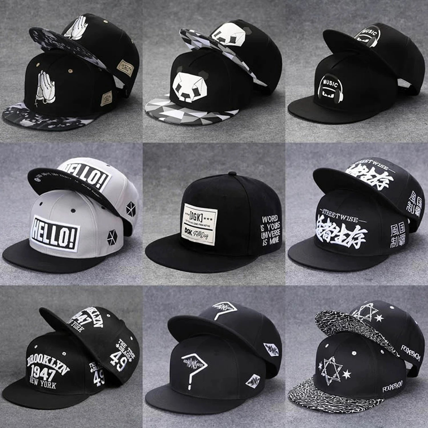 Sun Hat Men's Summer Street Dance Hip-Hop Flat Brim Hat Good Vibrations