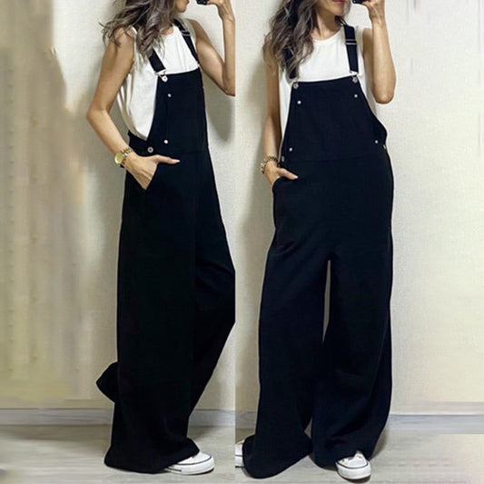In-Stock Japanese and Korean Style Fashionable Backless Slimming Overalls 2026 Summer New Patchwork High-Waisted Sleeveless Jumpsuit for Women Good Vibrations