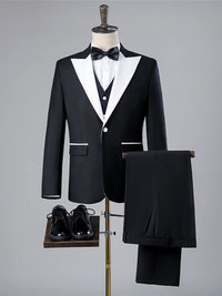 Photo Studio Men's Theme Wedding Photo White Suit Suit Good Vibrations