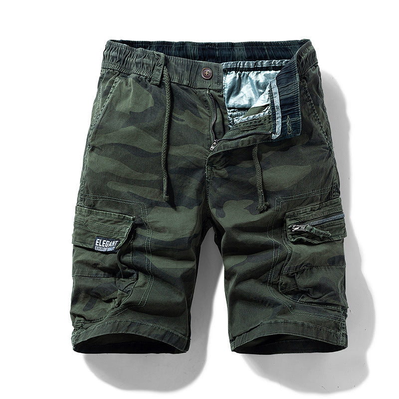 Men's Summer New Camouflage American Street Outdoor Tooling Shorts Stretch Cross-border for Amazon 9383 Good Vibrations