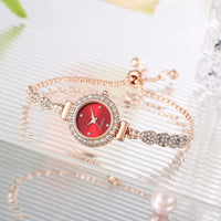 2024 New Arrival Fashion Diamond round Women's Watch Free Adjustment Bracelet Watch Women's Quartz Watch Good Vibrations