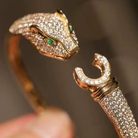 Di Li Xue High Version Heavy Industry Inlaid Zircon Leopard Bracelet Classy Design Opening Bracelet Europe and America Cross Border Good Vibrations
