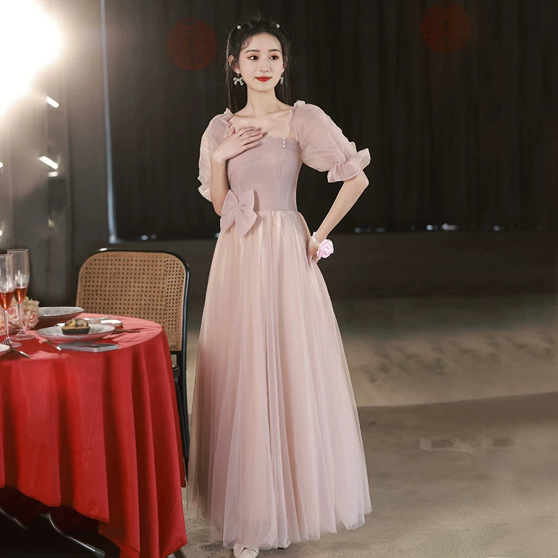 Pink Summer Fairy Long Bridesmaid Dress Good Vibrations