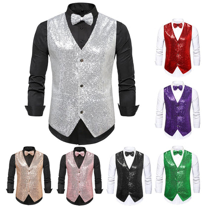 Bow Tie Sequined British Retro Vest Good Vibrations