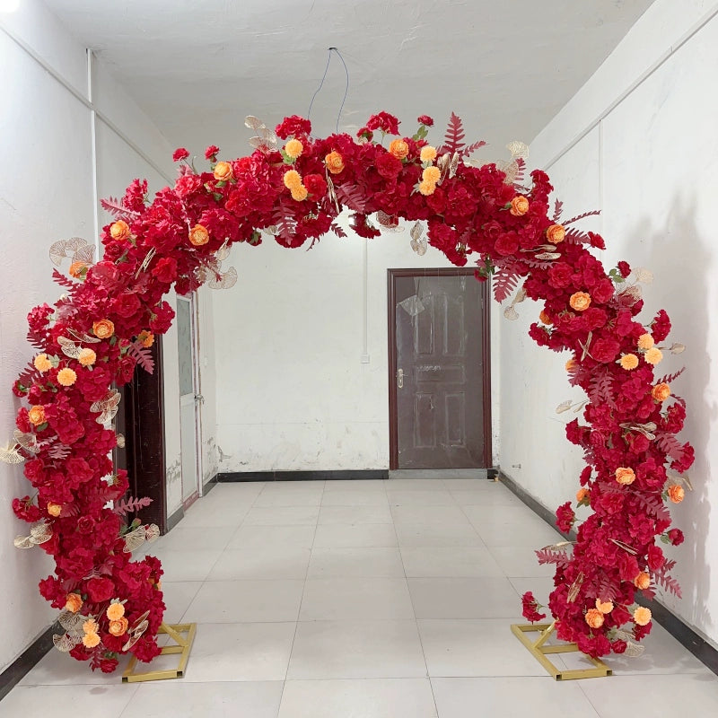 Double-Pole Iron Full Flower Arch Shelf Entrance Door Layout Semicircle Arch Wedding Scene Decoration Background Door Frame Good Vibrations