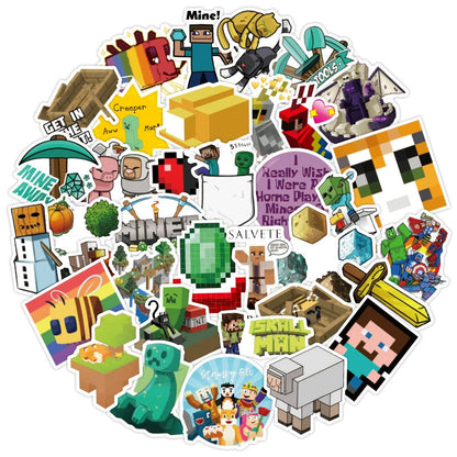 New Arrival My World Doll Building Blocks Theme Boy Birthday Scene Balloon Layout Party Cake Decoration Stickers Good Vibrations