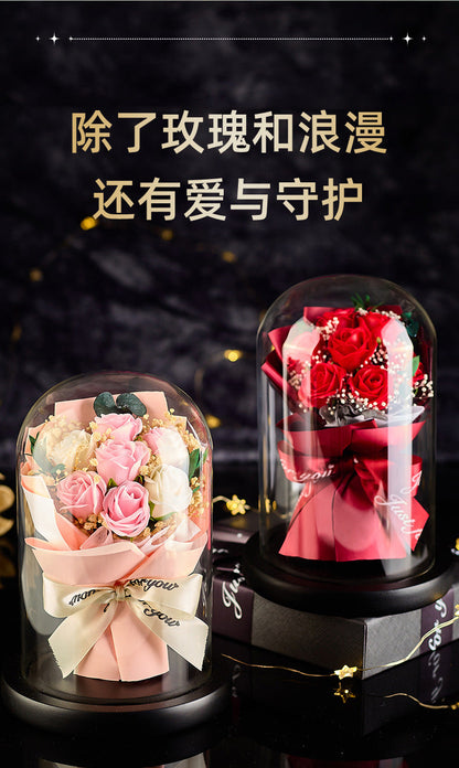 Forever Preserved Real Rose in Glass Dome Women Valentines Day Gifts Eternal Flower for Mother's Day Anniversary Birthday Good Vibrations