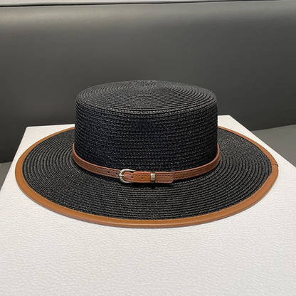 2025 Summer Hot-Selling French Straw Hat Flat Top Women's Vintage Zebra Outdoor Vacation Sun Protection Hat Good Vibrations