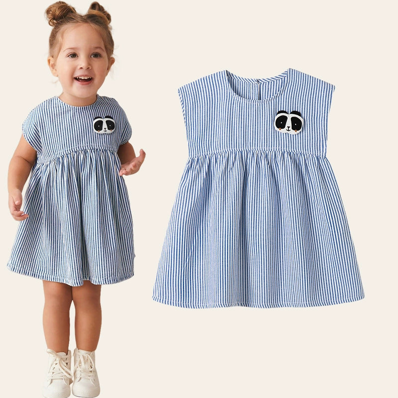 Girl Short Sleeve Pure Cotton T-shirt Purple Fashionable Dress Good Vibrations